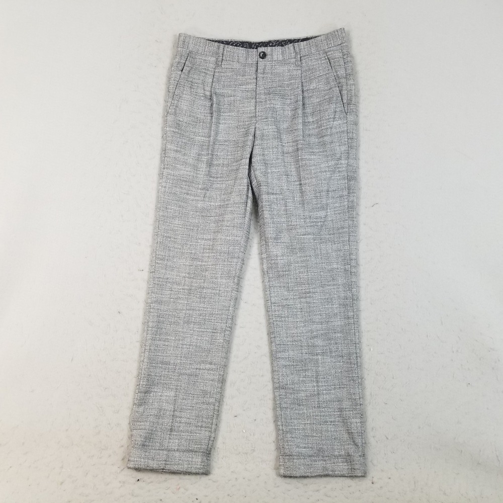 Murano Pants Mens 32x32 Grey Alex Fit Ultimate Modern Comfort Pleated Trousers